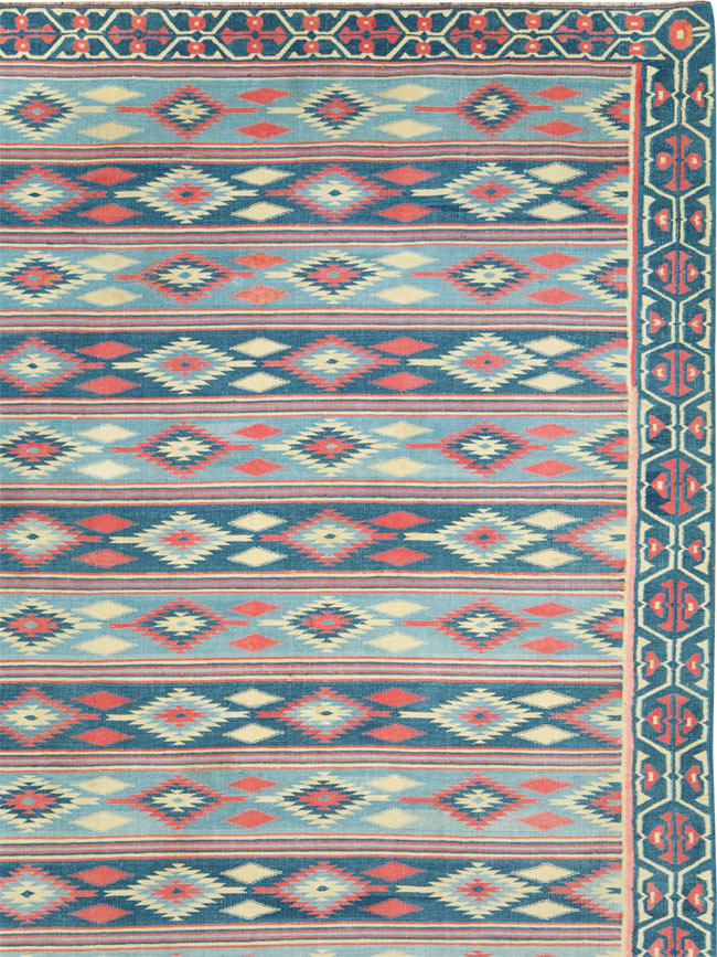 Vintage Indian Flatweave Dhurrie Large Square Carpet, No.27696 - Gsblank
