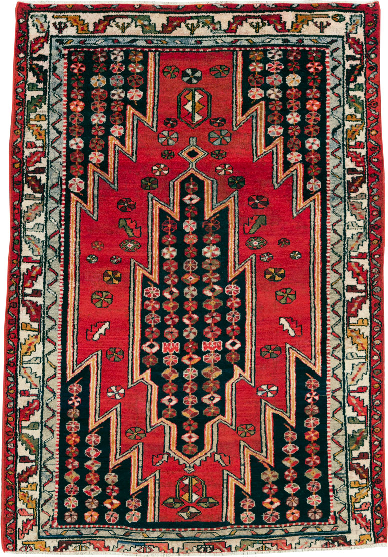 Vintage Persian Mazlagan Accent Rug, No.27710 - Gsblank