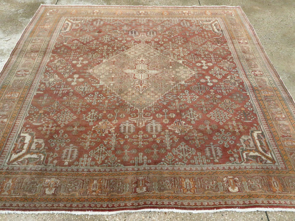 Vintage Persian Joshegan Square Accent Carpet, No.27724 - Gsblank