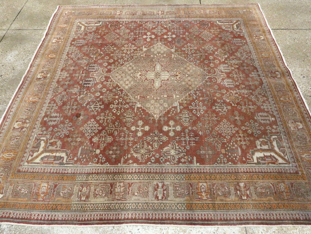 Vintage Persian Joshegan Square Accent Carpet, No.27724 - Gsblank