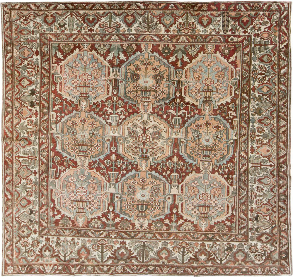 Vintage Persian Bakhtiari Square Room Size Carpet, No.27727 - Gsblank