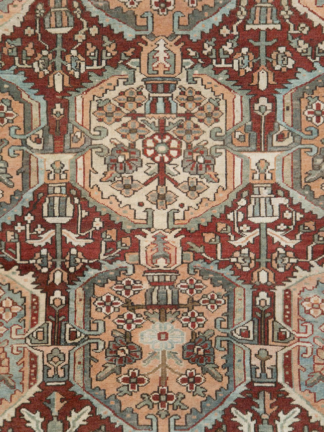 Vintage Persian Bakhtiari Square Room Size Carpet, No.27727 - Gsblank