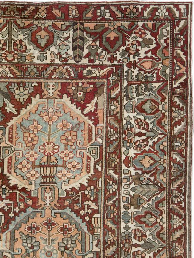 Vintage Persian Bakhtiari Square Room Size Carpet, No.27727 - Gsblank