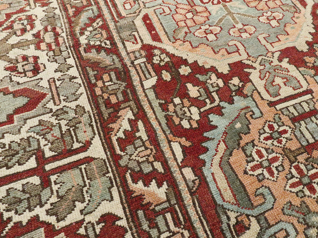 Vintage Persian Bakhtiari Square Room Size Carpet, No.27727 - Gsblank