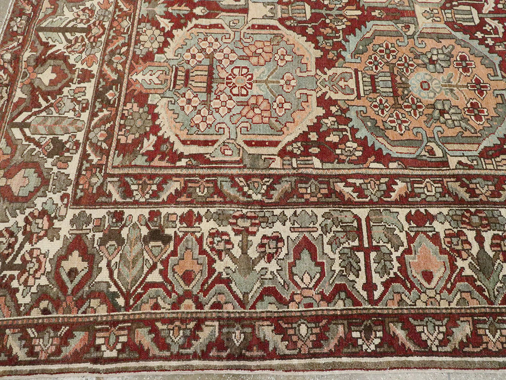 Vintage Persian Bakhtiari Square Room Size Carpet, No.27727 - Gsblank