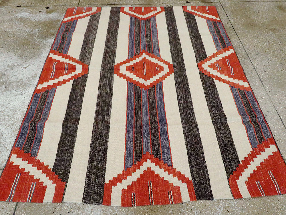 Modern Turkish Flatweave, No.27731 - Gsblank