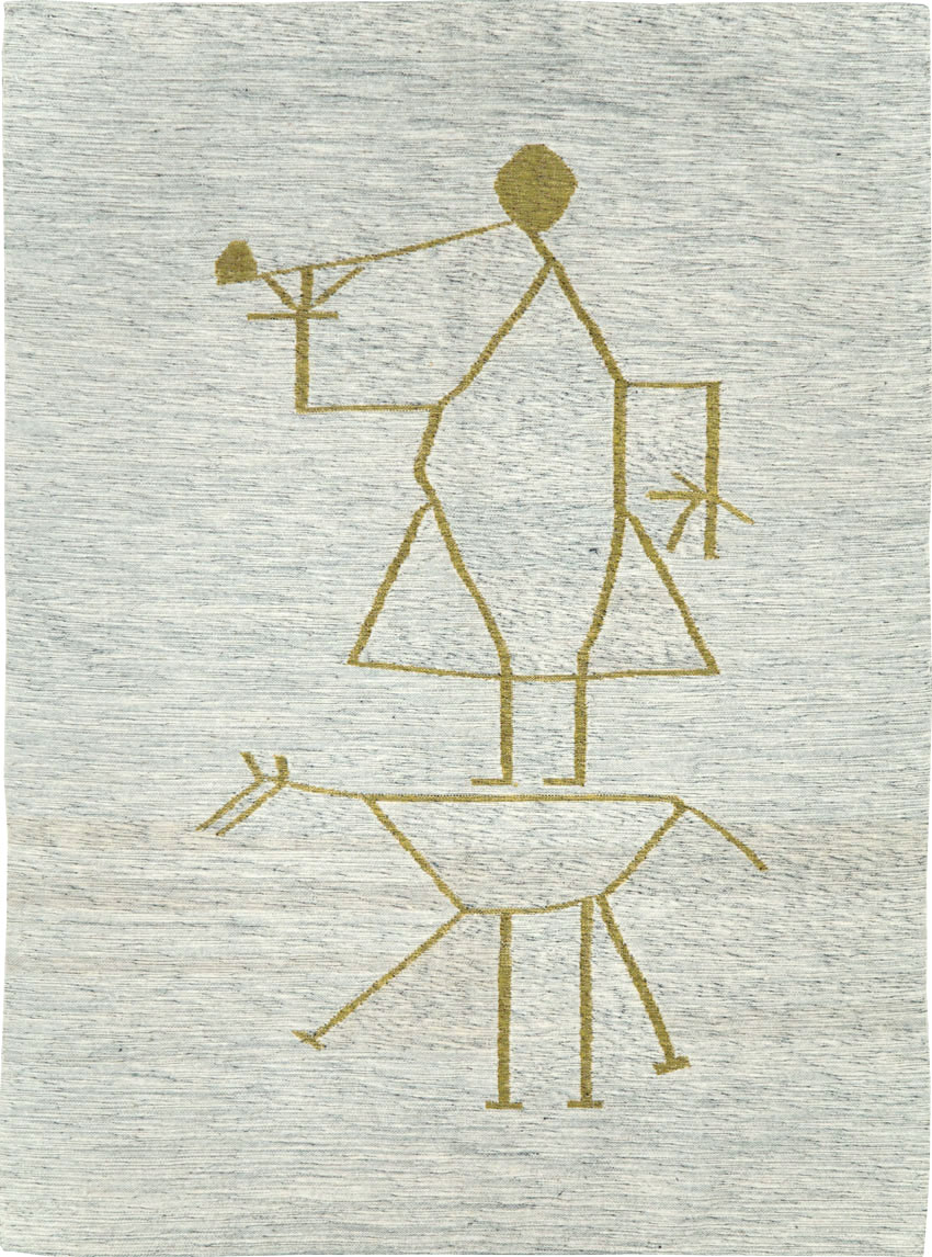 Vintage Ecuadorian Pictorial Textile Flatweave, No.27745 - Gsblank