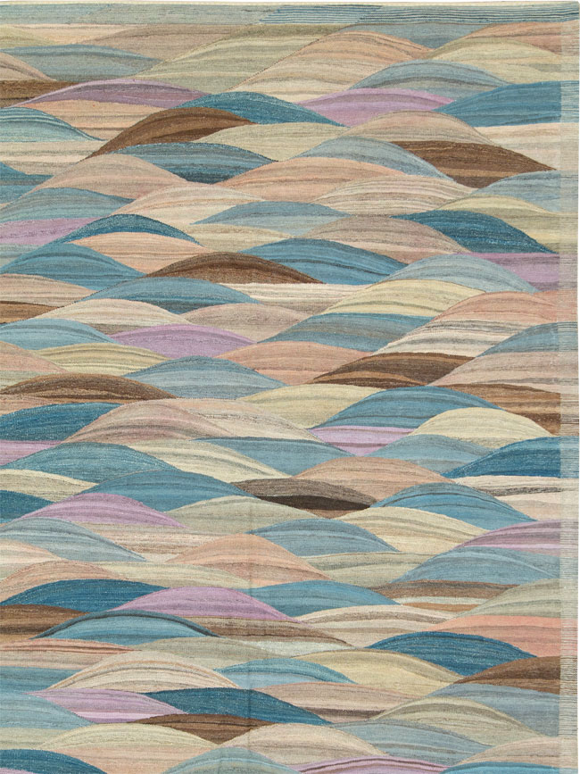 Modern Swedish Inspired Turkish Flatweave, No.27766 - Gsblank