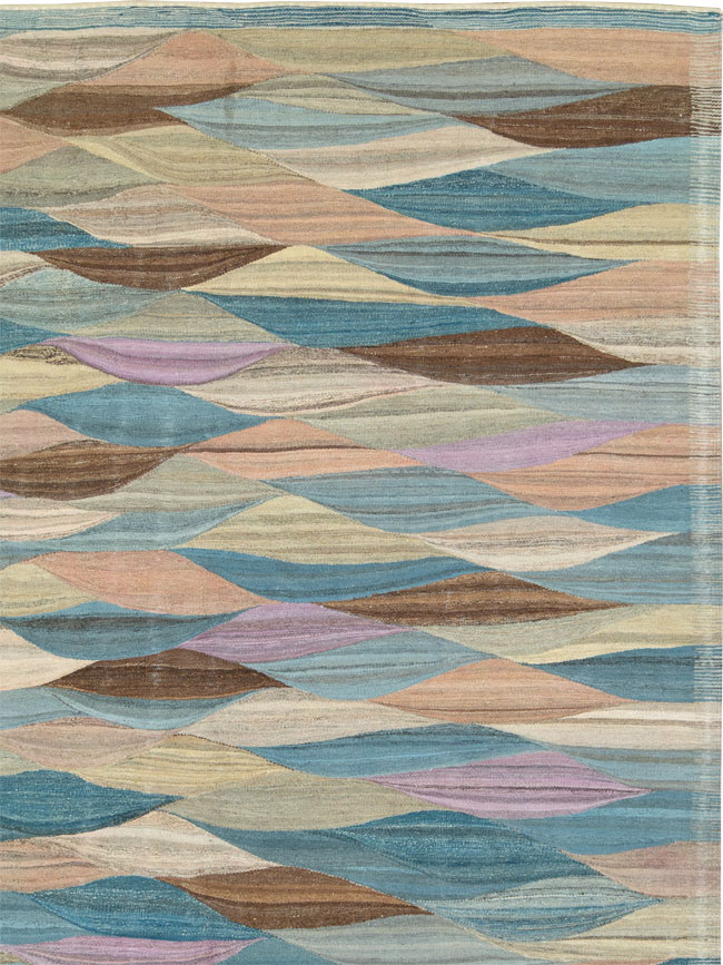 Modern Swedish Inspired Turkish Flatweave, No.27766 - Gsblank