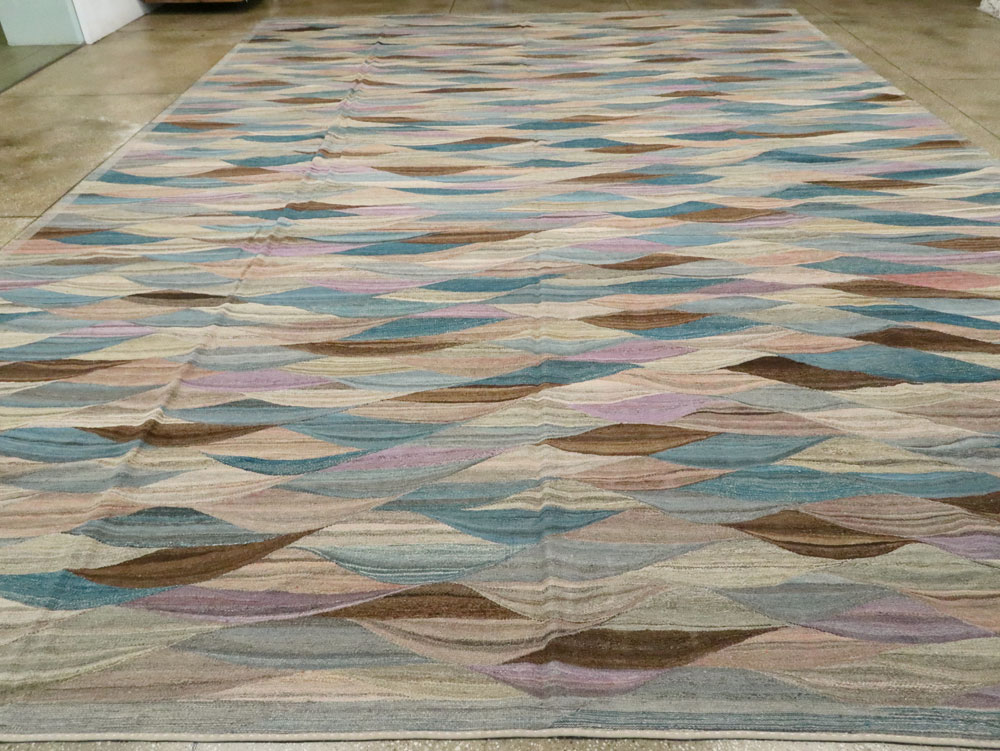 Modern Swedish Inspired Turkish Flatweave, No.27766 - Gsblank