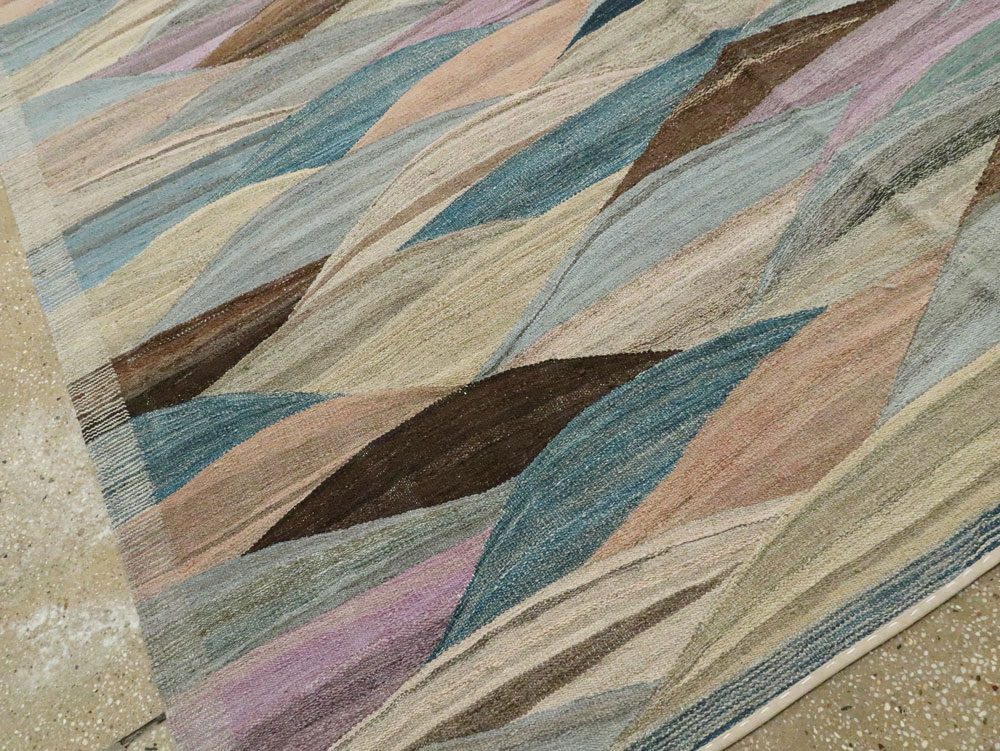 Modern Swedish Inspired Turkish Flatweave, No.27766 - Gsblank