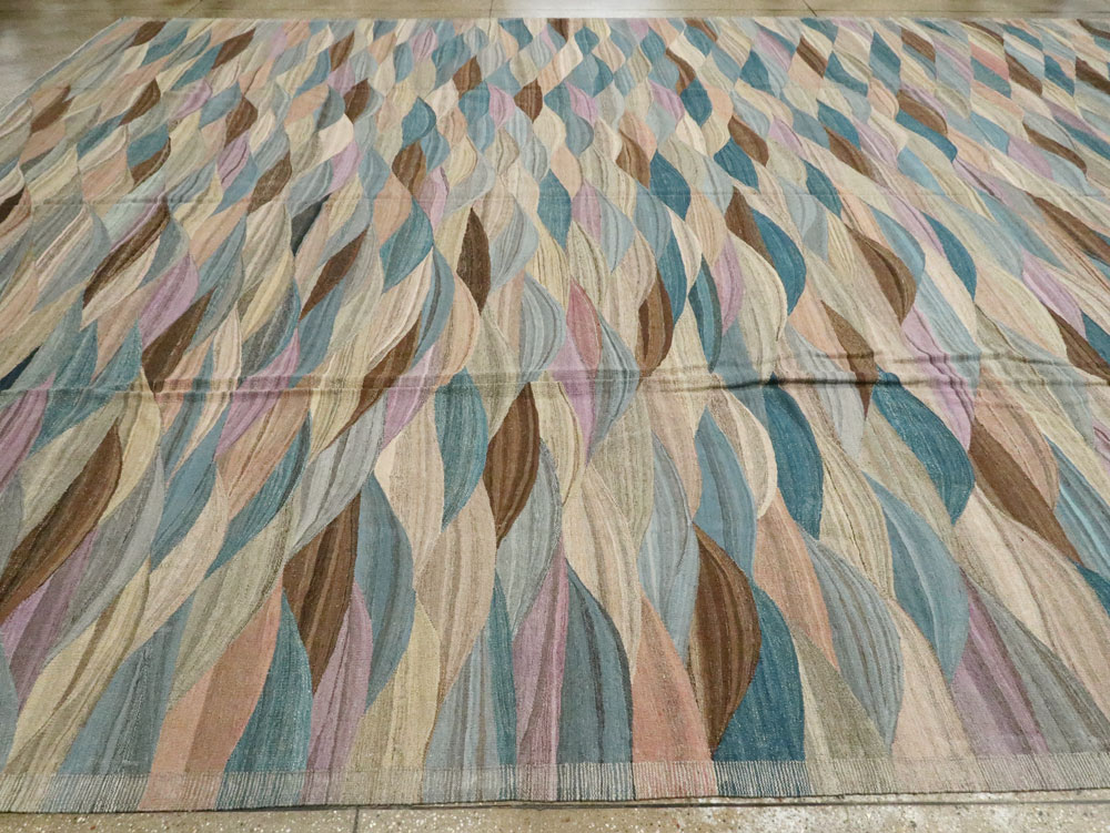 Modern Swedish Inspired Turkish Flatweave, No.27766 - Gsblank