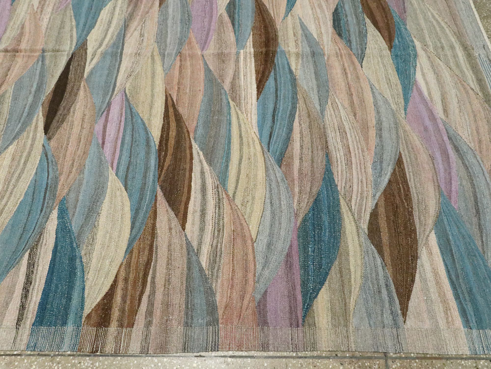 Modern Swedish Inspired Turkish Flatweave, No.27766 - Gsblank