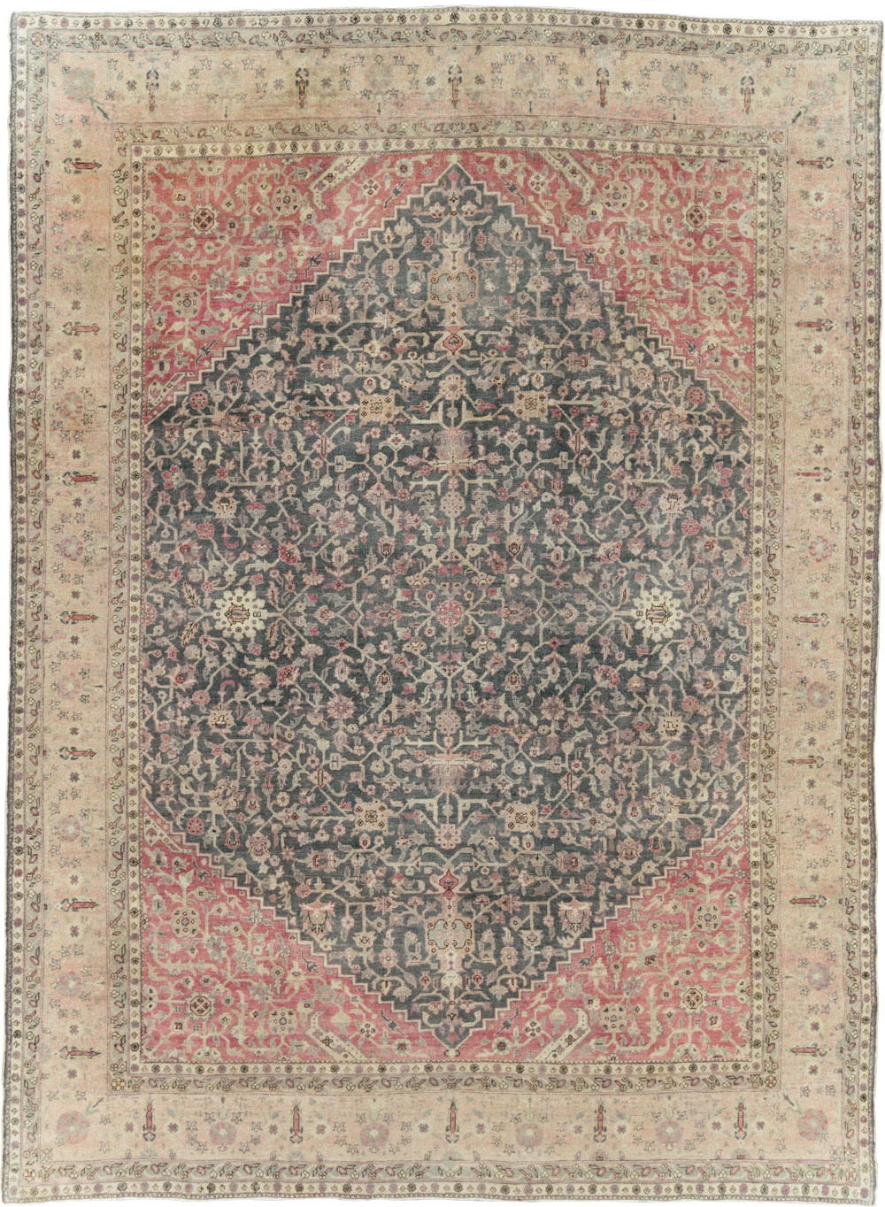 Antique Persian Tabriz Room Size Carpet, No.27774 - Gsblank