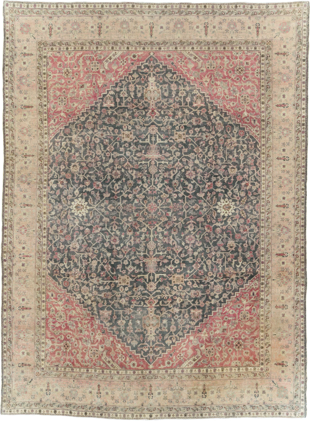 Antique Persian Tabriz Room Size Carpet, No.27774 - Gsblank