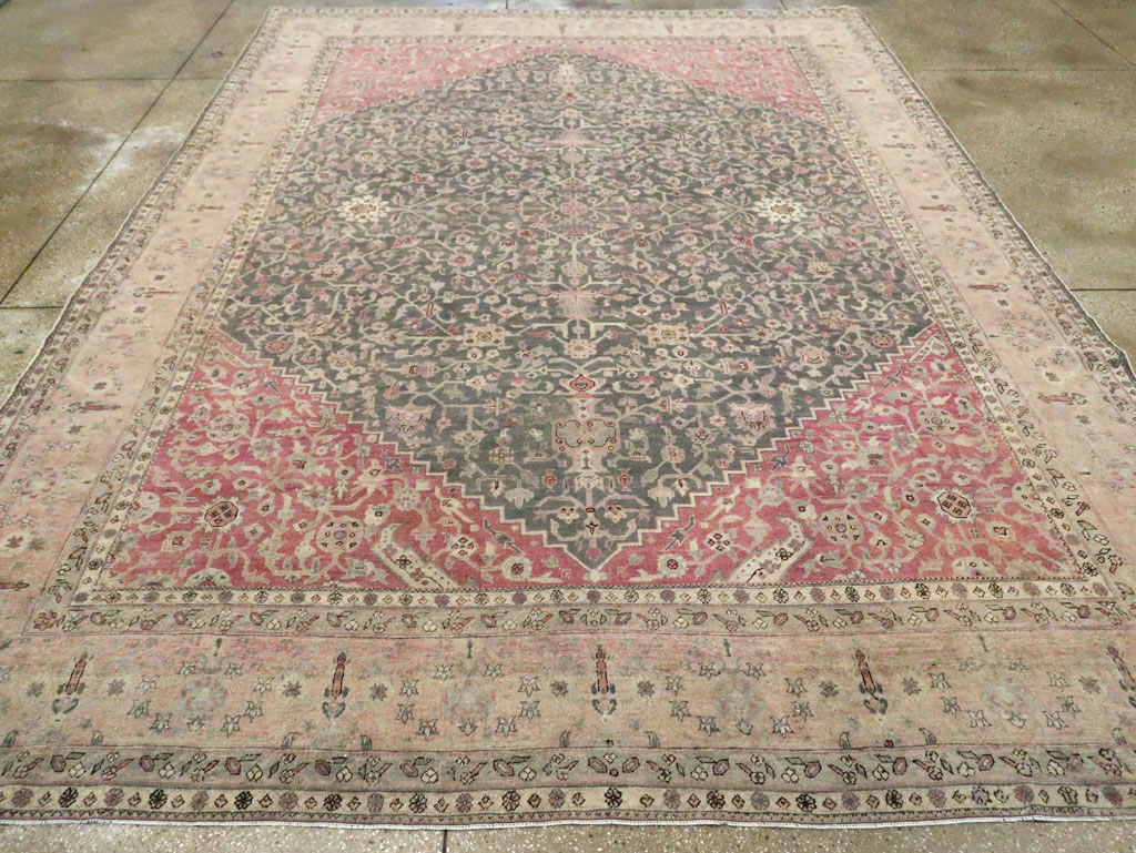 Antique Persian Tabriz Room Size Carpet, No.27774 - Gsblank