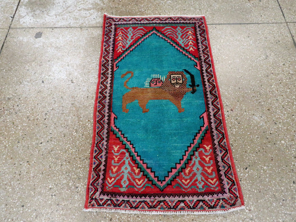 Vintage Pictorial Hamadan Rug, No.27780 - Gsblank