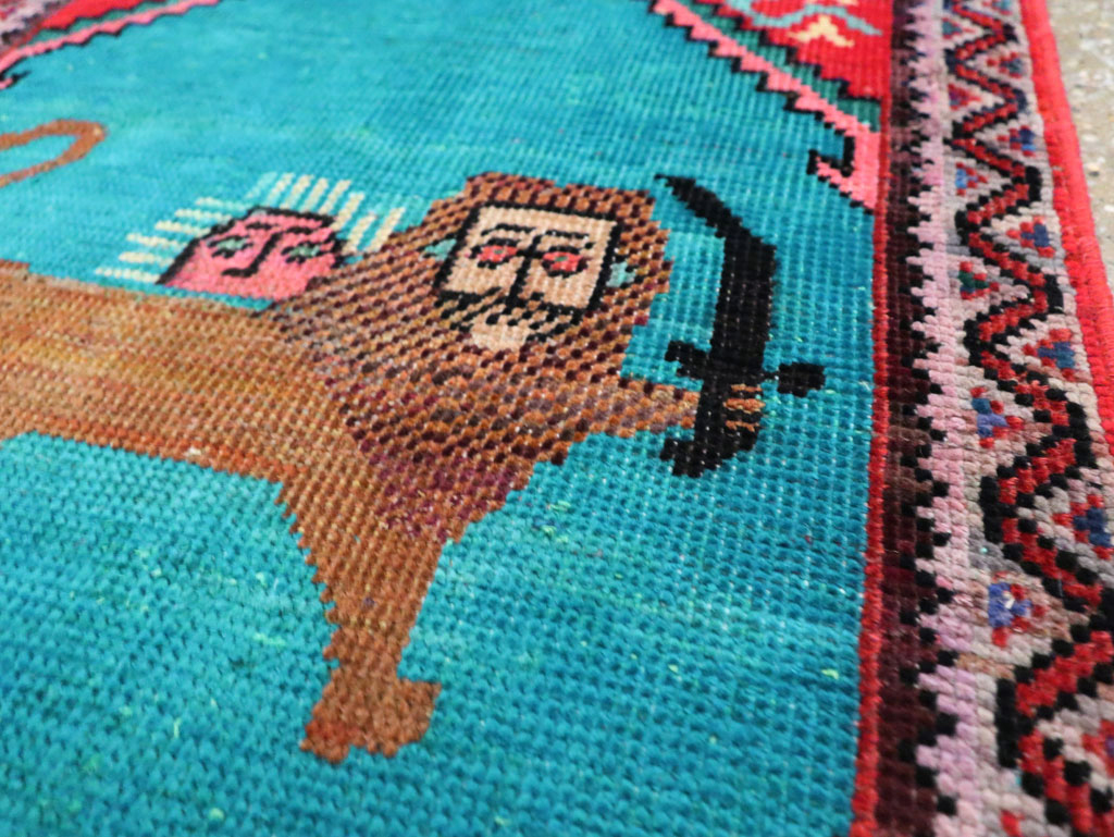 Vintage Pictorial Hamadan Rug, No.27780 - Gsblank