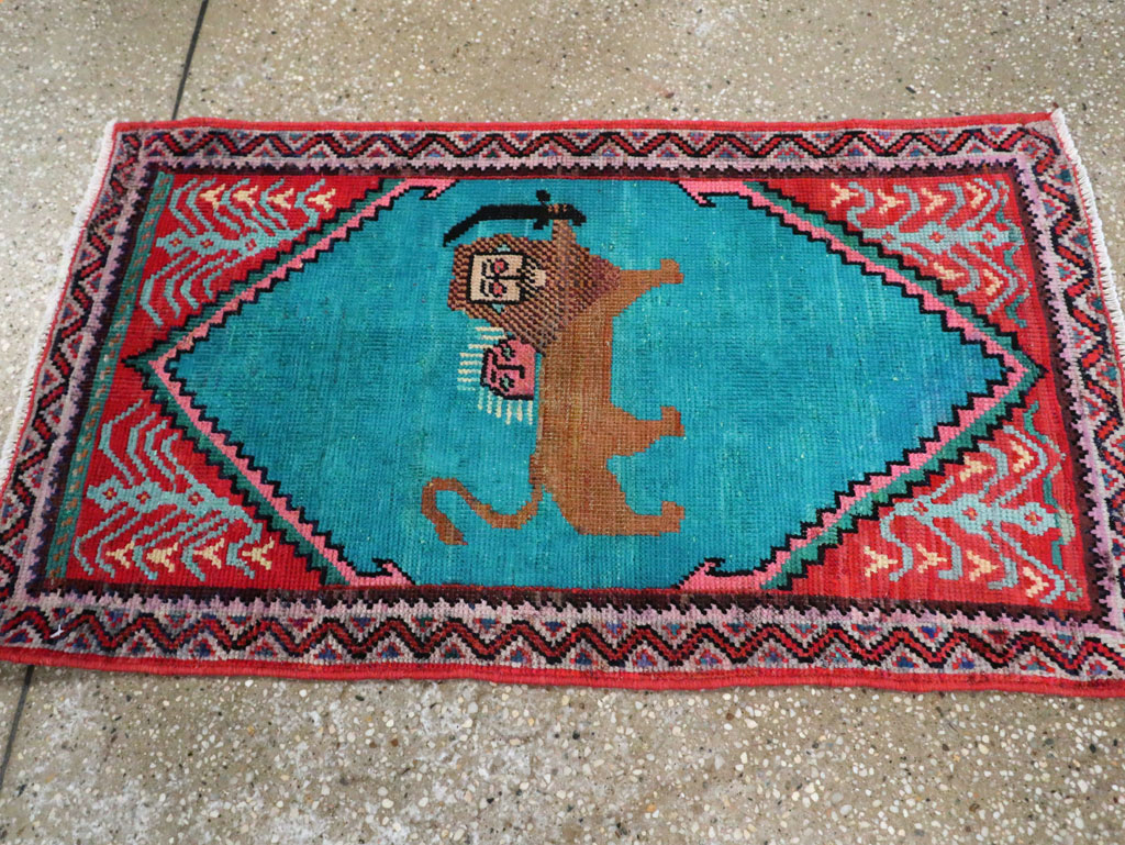 Vintage Pictorial Hamadan Rug, No.27780 - Gsblank