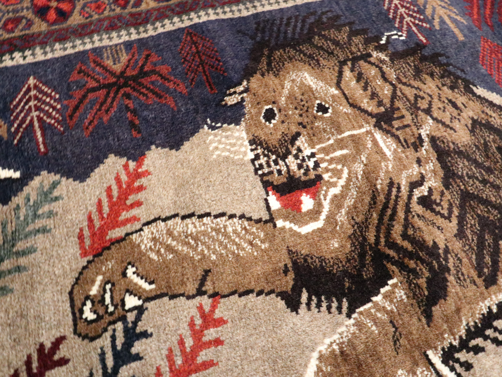 Vintage Persian Baluch Pictorial Rug, No.27781 - Gsblank