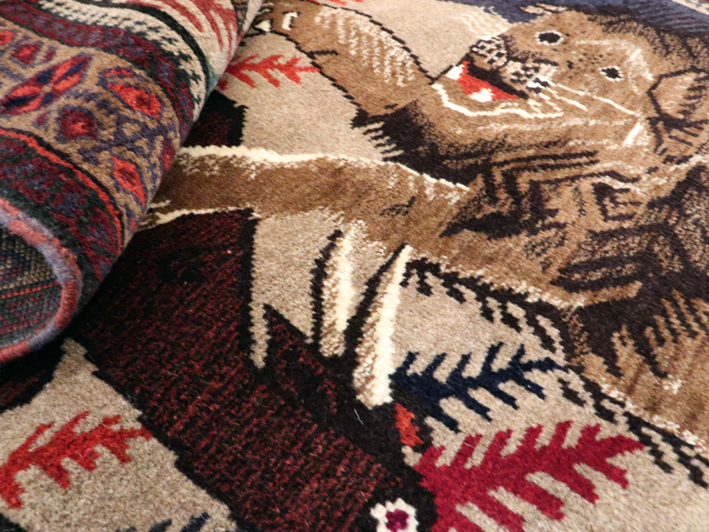 Vintage Persian Baluch Pictorial Rug, No.27781 - Gsblank