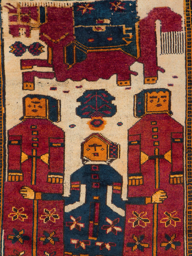 Vintage Persian Pictorial Bakhtiari Rug, No.27783 - Gsblank