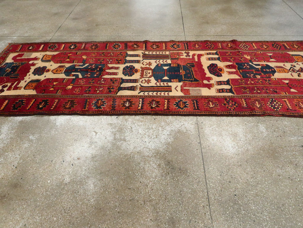 Vintage Persian Pictorial Bakhtiari Rug, No.27783 - Gsblank