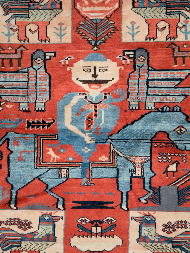 Vintage Pictorial Hamadan Rug, No.27794 - Gsblank