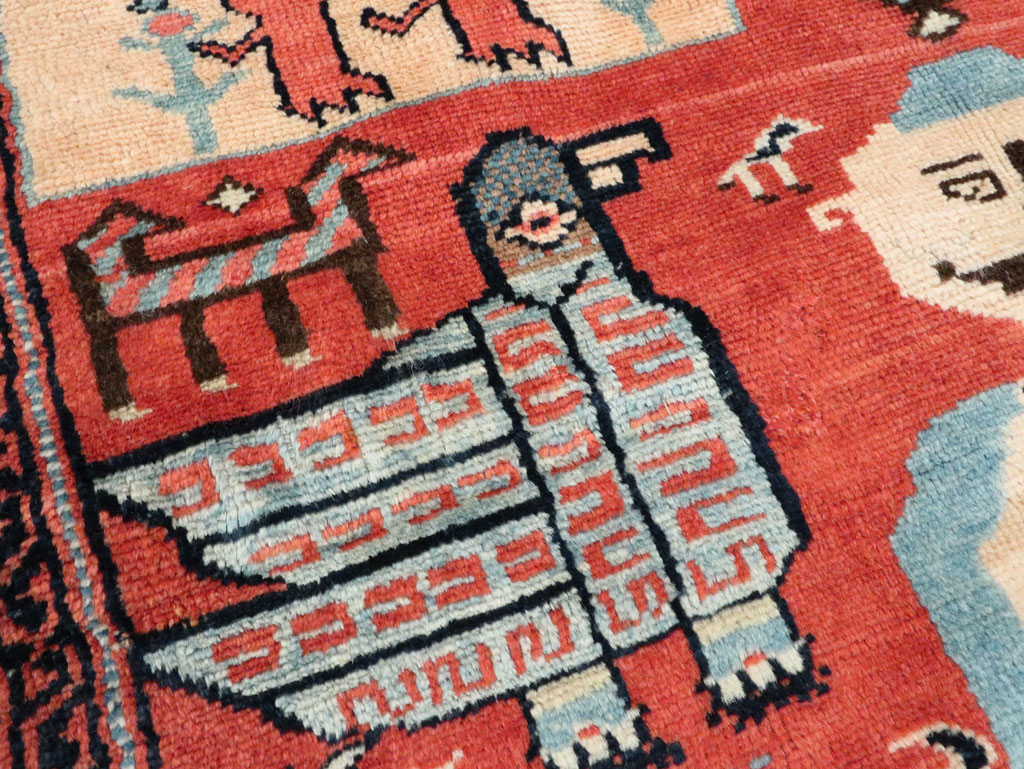 Vintage Pictorial Hamadan Rug, No.27794 - Gsblank