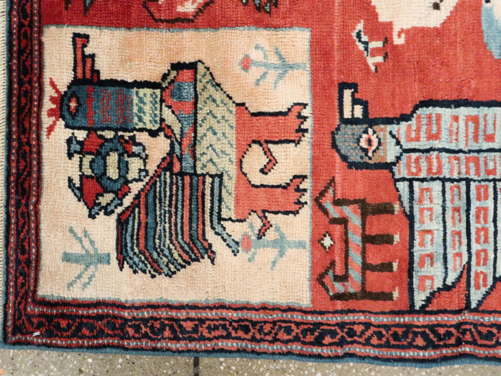 Vintage Pictorial Hamadan Rug, No.27794 - Gsblank