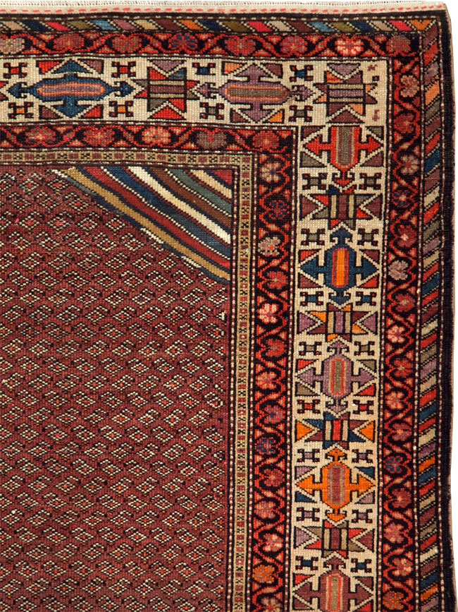 Antique Persian Pictorial Malayer Accent Rug, No.27798 - Gsblank