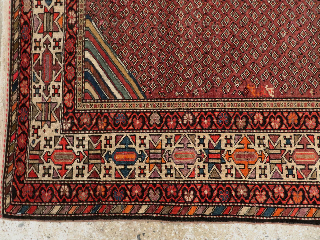 Antique Persian Pictorial Malayer Accent Rug, No.27798 - Gsblank