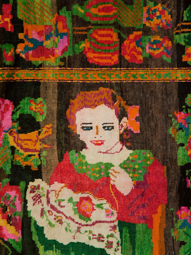 Vintage Pictorial Karabagh Rug, No.27809 - Gsblank