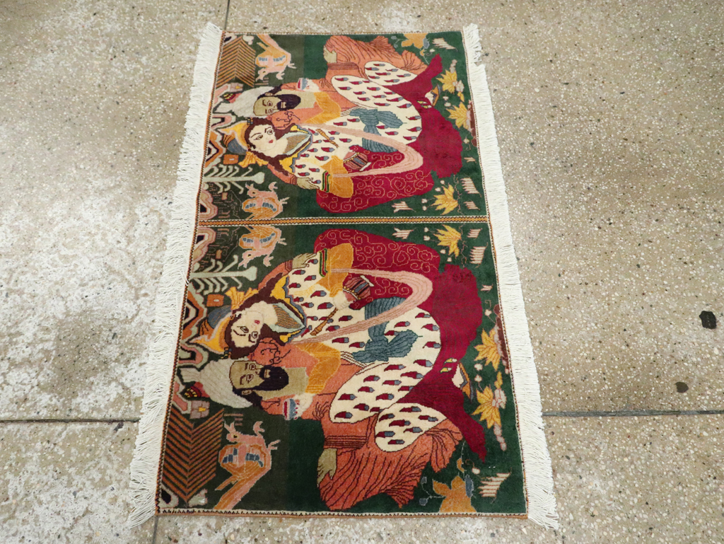 Vintage Persian Tabriz Pictorial Rug, No.27810 - Gsblank