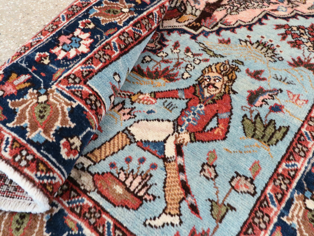 Vintage Persian Tabriz Pictorial Rug, No.27811 - Gsblank