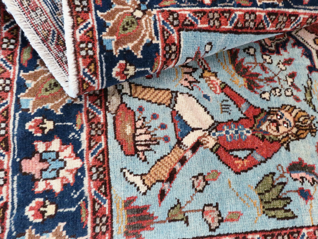 Vintage Persian Tabriz Pictorial Rug, No.27811 - Gsblank