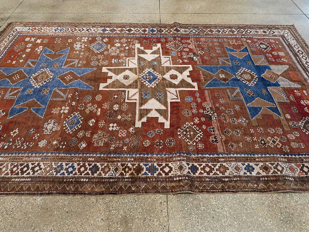 Vintage  Caucasian Kazak Rug, No.27814 - Gsblank