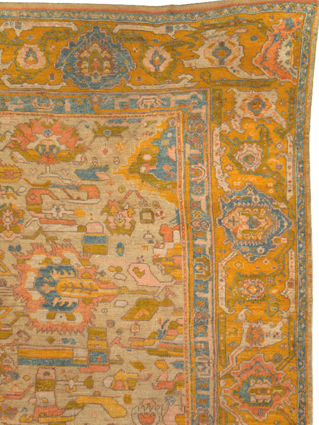 Antique Turkish Oushak Square Carpet, No.27824 - Gsblank