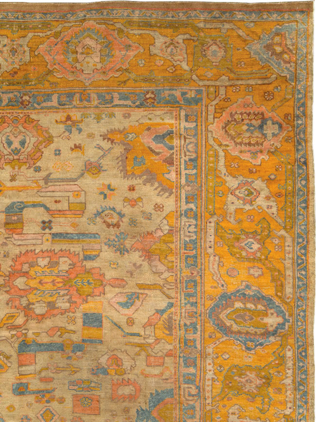 Antique Turkish Oushak Square Carpet, No.27824 - Gsblank