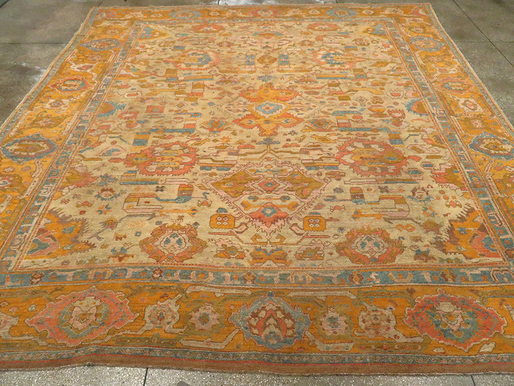 Antique Turkish Oushak Square Carpet, No.27824 - Gsblank
