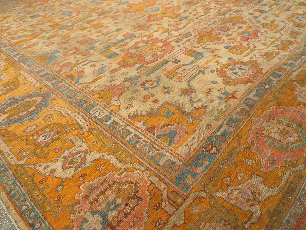 Antique Turkish Oushak Square Carpet, No.27824 - Gsblank