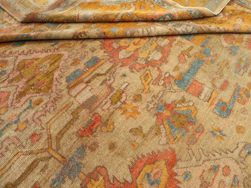 Antique Turkish Oushak Square Carpet, No.27824 - Gsblank