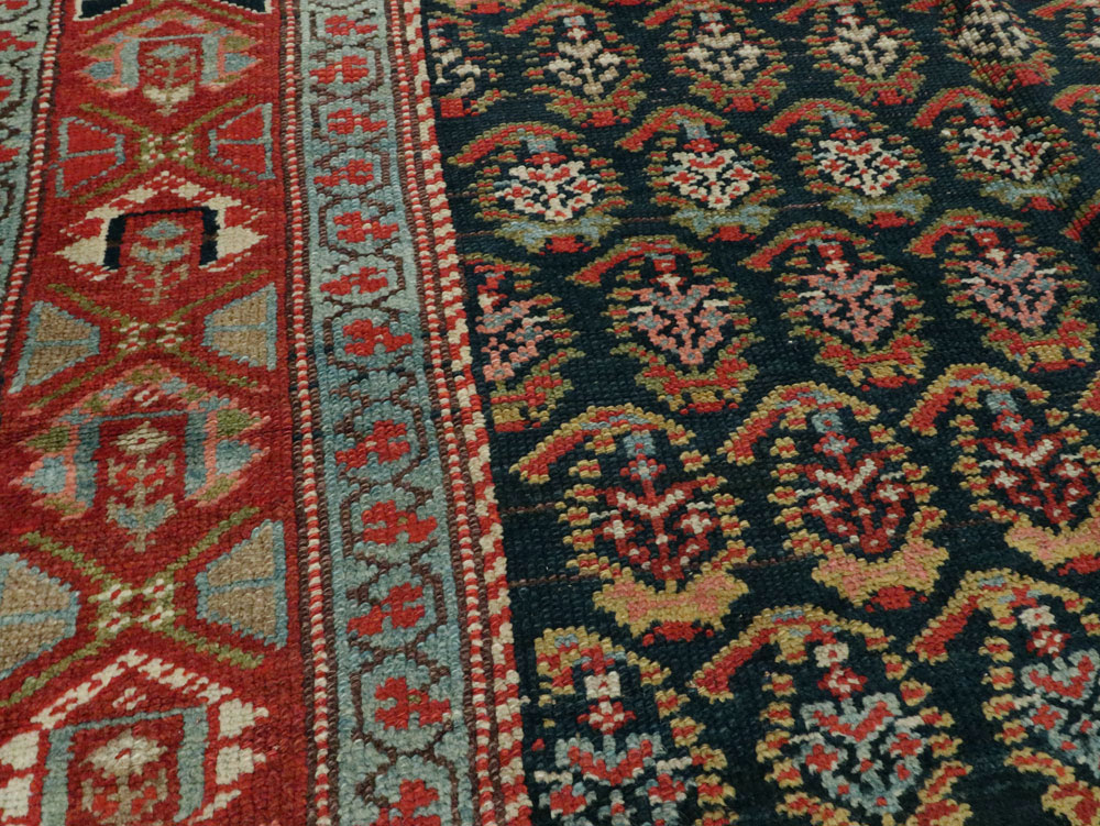 Antique Persian Kurdish Wide Gallery Runner, No.27826 - Gsblank