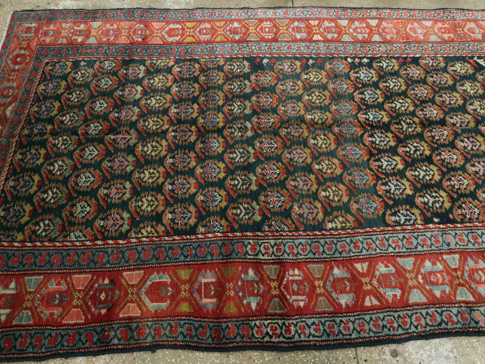 Antique Persian Kurdish Wide Gallery Runner, No.27826 - Gsblank