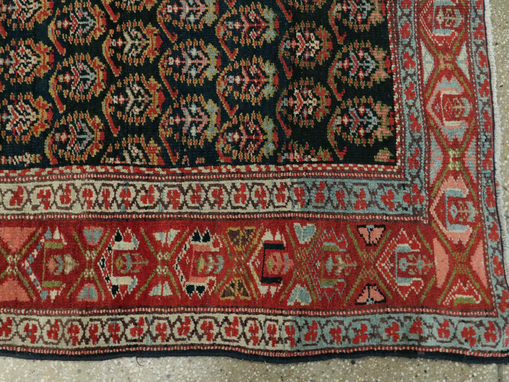 Antique Persian Kurdish Wide Gallery Runner, No.27826 - Gsblank
