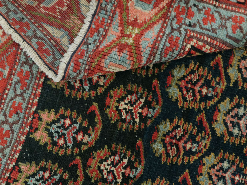 Antique Persian Kurdish Wide Gallery Runner, No.27826 - Gsblank