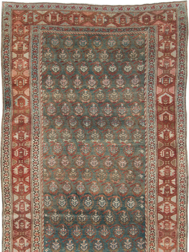 Antique Persian Kurdish Wide Gallery Runner, No.27826 - Gsblank