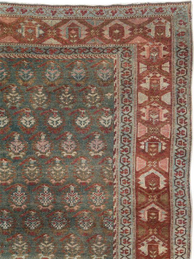 Antique Persian Kurdish Wide Gallery Runner, No.27826 - Gsblank