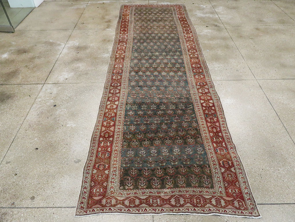 Antique Persian Kurdish Wide Gallery Runner, No.27826 - Gsblank