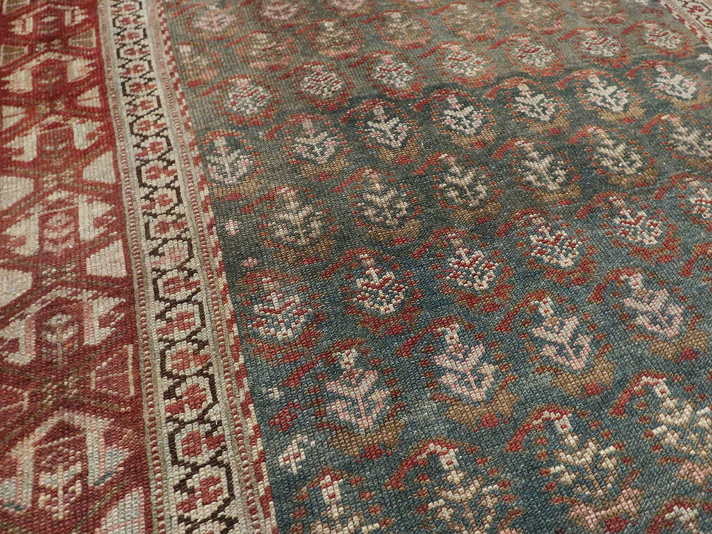 Antique Persian Kurdish Wide Gallery Runner, No.27826 - Gsblank